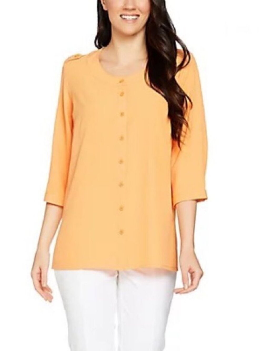 Linea by Louis Dell'Olio Faux de Chine 3/4 Sleeve Blouse